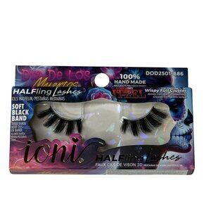 Ioni Dia De Los Muertos ITZEL Halfling Lashes Wispy Soft Black Band